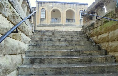 Malta, Rabat, St. Agatha's Historical Complex and Catacombs, stone stairs
