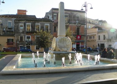 Italy, Sicily, Catania, piazza Mario Cutelli, Fontana delle Conchiglie