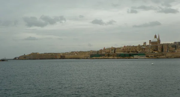 Malta Sliema View Valletta Fort Saint Elmo Board Ferry — Foto de Stock