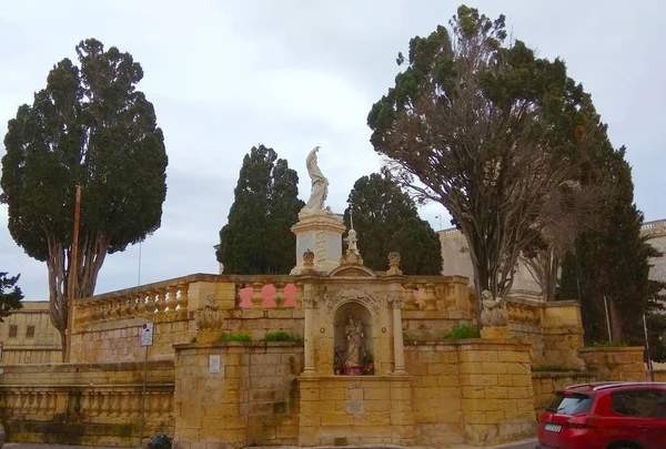 Malta Rabat San Paul Street Statue Des Heiligen Paulus — Stok fotoğraf