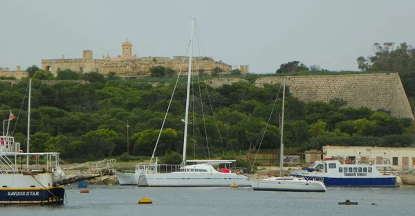 Malta Sliema Tigne Seafront View Fort Manoel — стокове фото