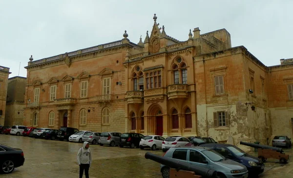 Malta Mdina Fortifications Mdina Paul Square — Stok fotoğraf