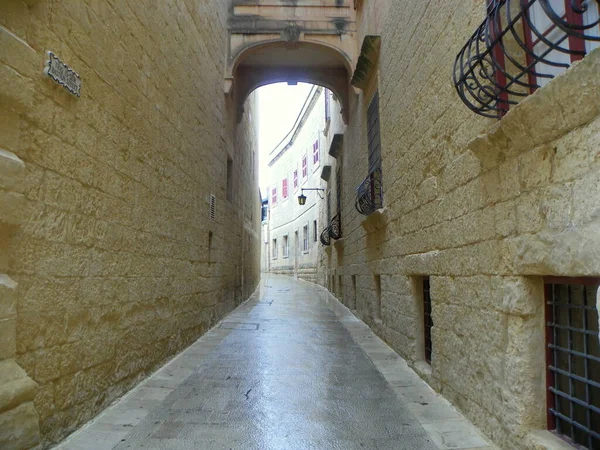 Malta Mdina Fortifications Mdina Street Bastion Triq Sur — Fotografia de Stock
