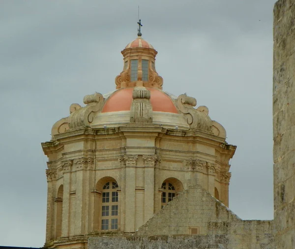 Malta Mdina Fortifications Mdina Dome Cathedral — Stock Photo, Image