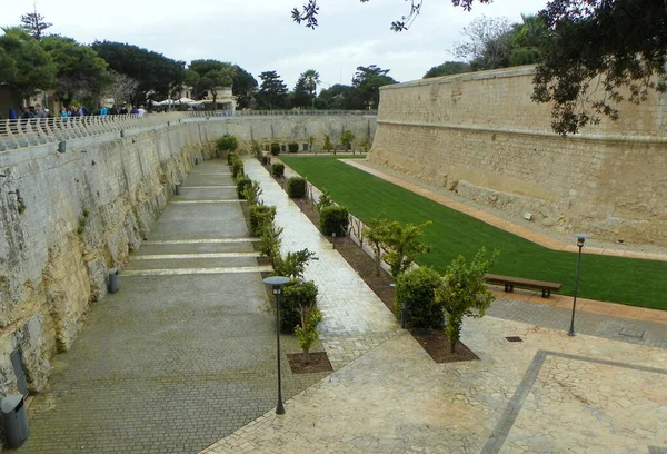 Malta Mdina Fortifications Mdina Redin Bastion — Stock Fotó