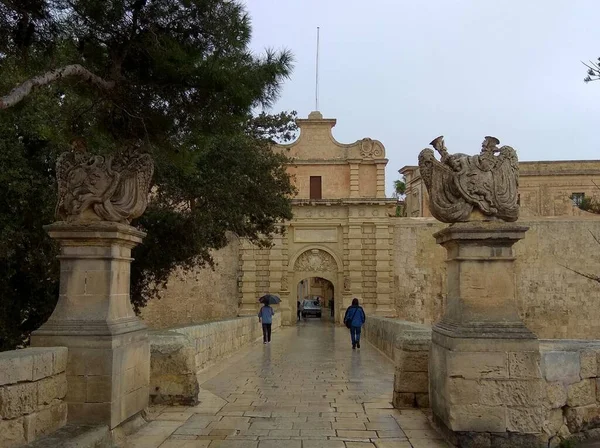Malta Mdina View Mdina Gate — Fotografia de Stock