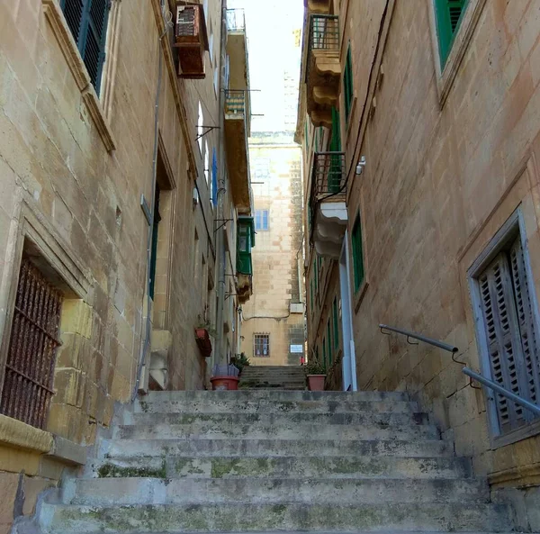 Malta Valletta Stone Steps Ancient City — ストック写真