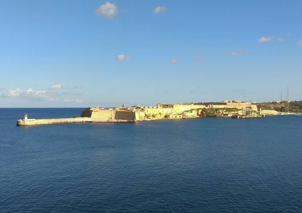 Μάλτα Βαλέτα Θέα Στο Fort Ricasoli Από Βαλέτα — Φωτογραφία Αρχείου