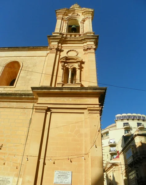 Malta Sliema Element Facade Parish Church Stella Maris — Stockfoto