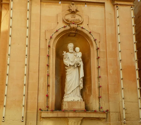 Malta Sliema Sculpture Joseph Niche Parish Church Stella Maris — 스톡 사진