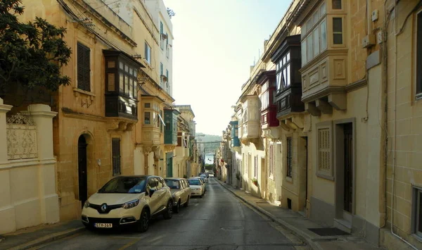 Malta Sliema Streets City Triq Santa Rita — Foto de Stock