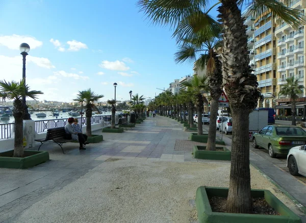 Malta Gzira Palms Embankment Marsamxett Harbour Triq Xatt — Stockfoto