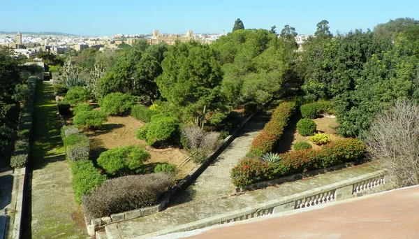 Μάλτα Φλοριάνα Θέα Της Πόλης Και Του Κήπου Από Τους — Φωτογραφία Αρχείου