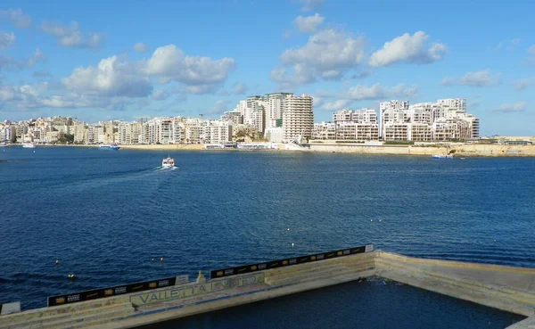 Мальта Валлетта Вид Воды Гавани Марсамксетт Слимы — стоковое фото