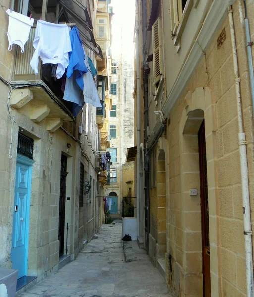 Malta Valletta Narrow Streets Ancient City — Foto de Stock