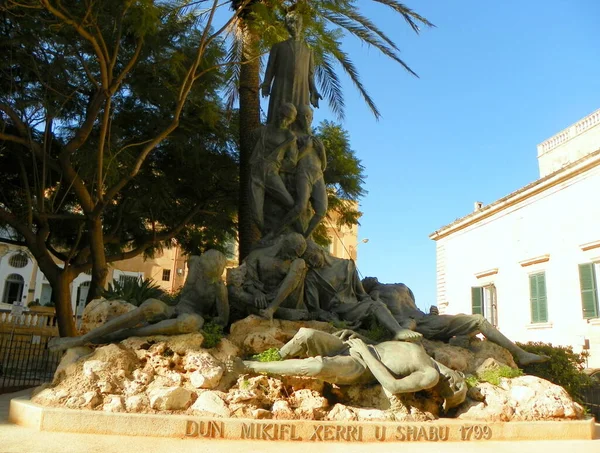 Malta Valeta Monumento Dun Mikiel Xerri Plaza Independencia — Foto de Stock