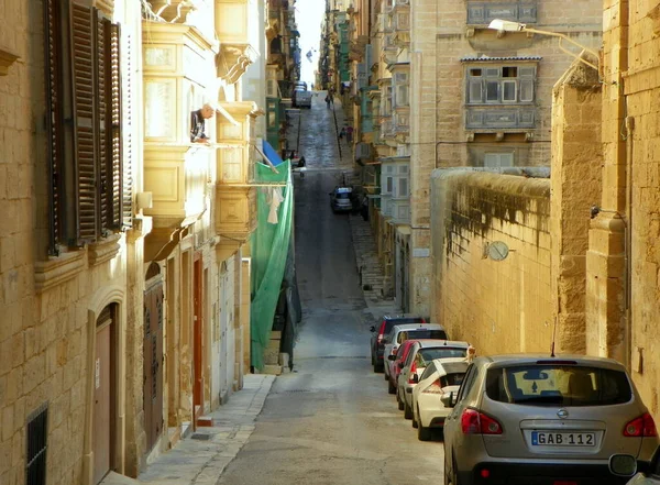 Мальта Валетта Улицы Города Christopher Street — стоковое фото