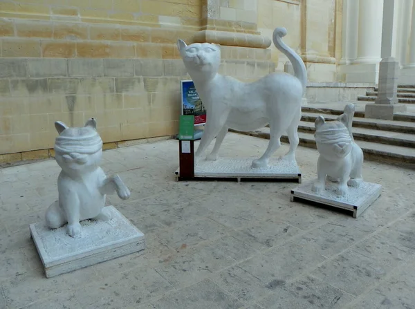 Malta Valletta Cat Statues — Stock Fotó