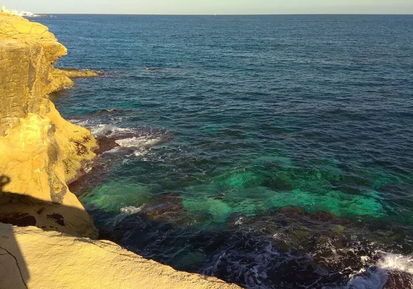 Malta Sliema Sliema Chalet Rocks Sea — Zdjęcie stockowe
