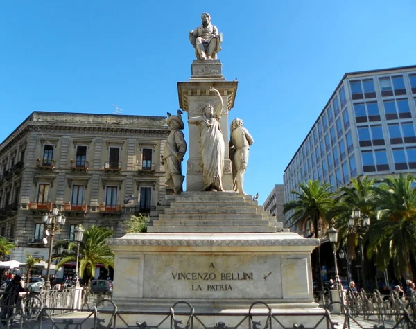 Italien Sizilien Catania Piazza Stesicoro Das Denkmal Für Vincenzo Bellini — Stockfoto