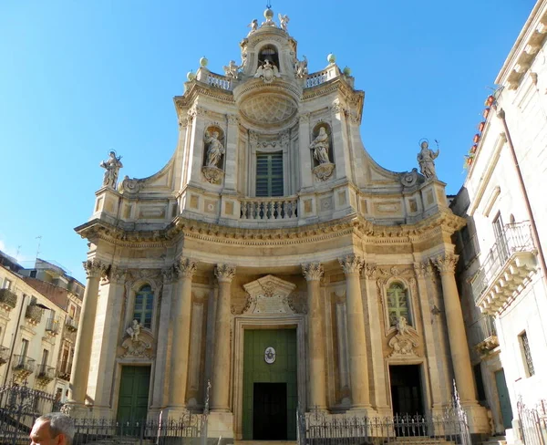 Italy Sicily Catania Basilica Della Collegiata — Fotografie, imagine de stoc