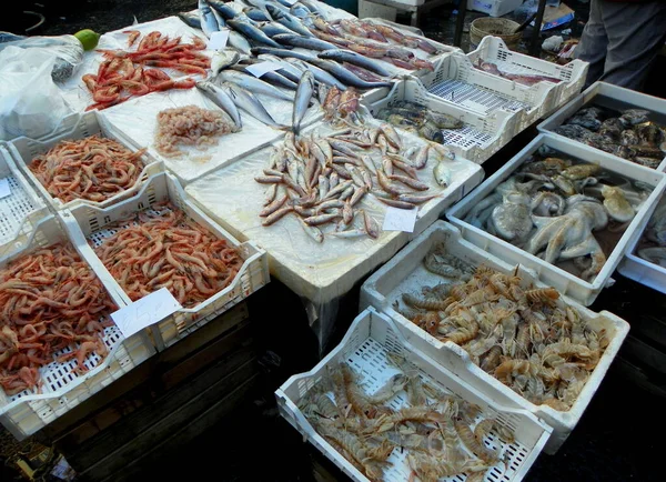 Italy Sicily Catania Fish Market Fish Sale — Stockfoto