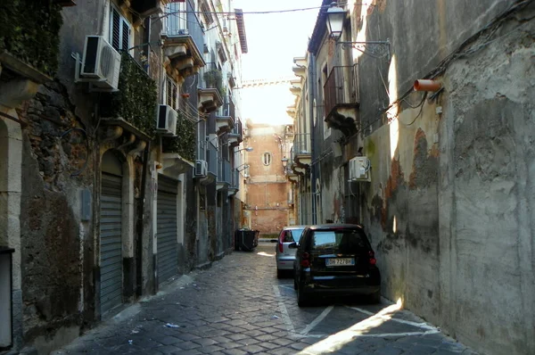 Italy Sicily Catania Narrow Streets Ancient City — Stock Photo, Image