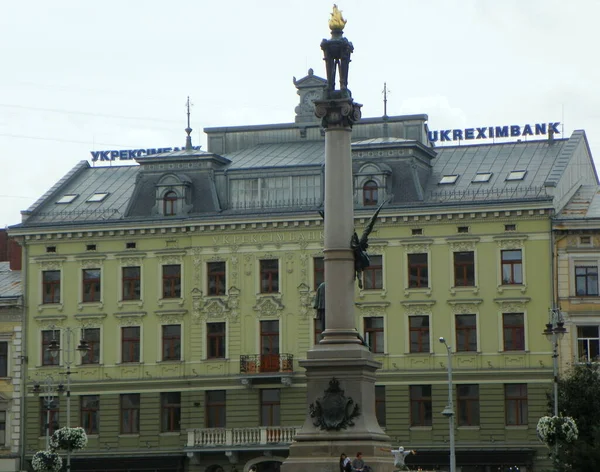 Ukraine Lviv Monument Adam Mickiewicz — Stock fotografie
