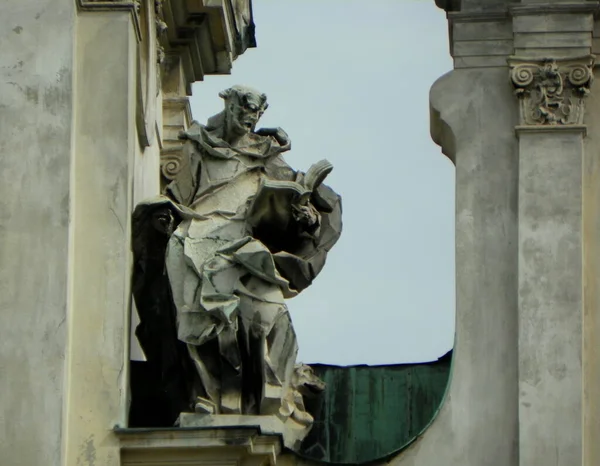 Ukraine, Lviv, sculpture on the roof of the House of Organ and Chamber Music