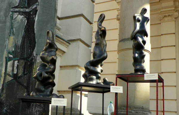 Ukraine Lviv Potocki Palace Bronze Sculptures — 图库照片