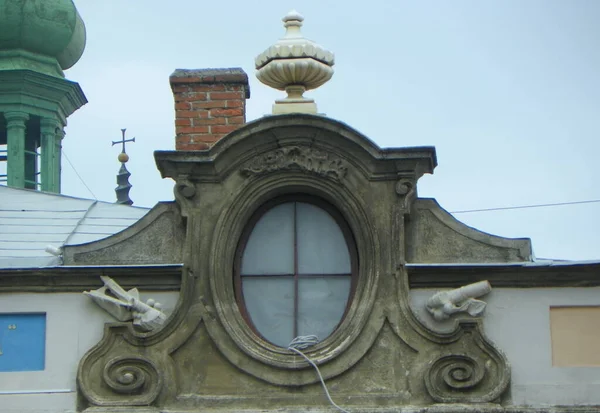 Ukraine Lviv Attic Window Historic Building — Foto de Stock