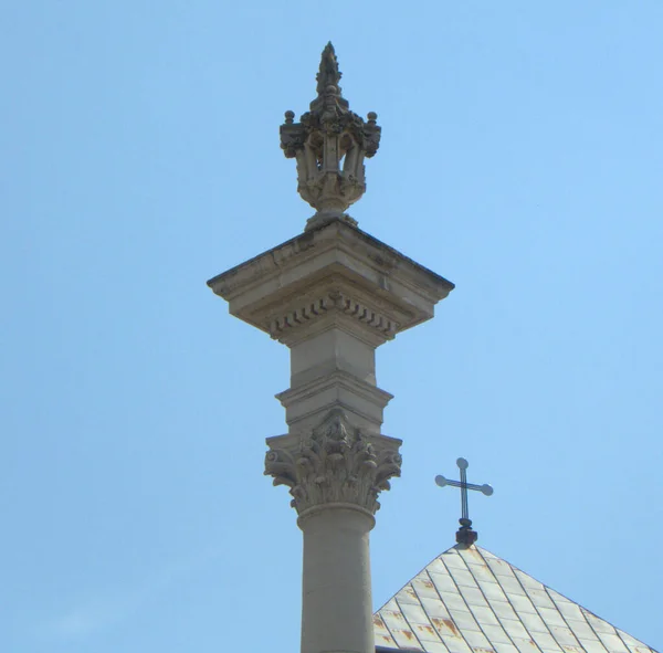 Ukraine Lviv Cathedral Square Column Honor Jan Dukla Top Column — Fotografia de Stock