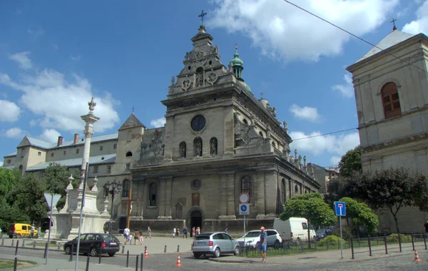 Ουκρανία Lviv Πλατεία Του Καθεδρικού Ναού Εκκλησία Του Αγίου Ανδρέα — Φωτογραφία Αρχείου