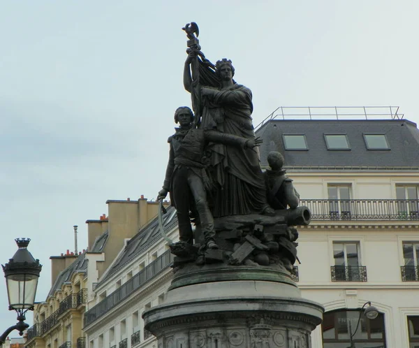 France Paris Place Clichy Monument Marechal Moncey — стоковое фото