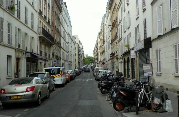 França Paris Ruas Cidade Com Carros Motos — Fotografia de Stock