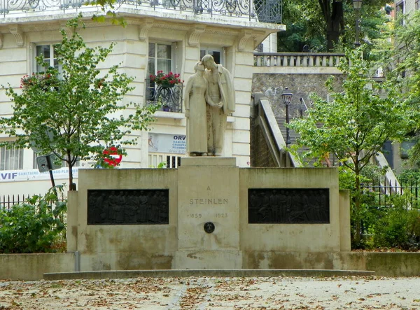 Franța Paris Piața Constantin Pecqueur Monument Teofilului Steinlen — Fotografie, imagine de stoc