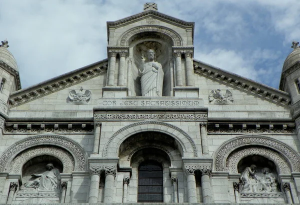 France Paris Rue Chevalier Barre Pediment Basilica Sacred Heart Sacre — Stok fotoğraf