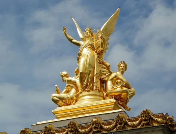 France, Paris, Place de l'Opera, Palais Garnier (Opera Garnier), Harmony roof sculpture