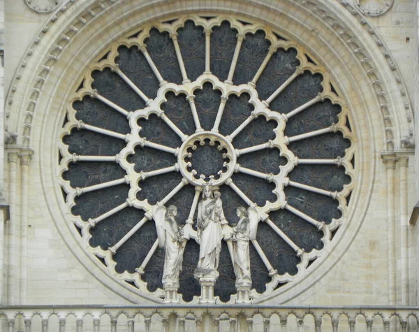 France, Paris, Parvis Notre-Dame - Place Jean-Paul II, Notre-Dame de Paris, the earliest rose window on the west facade