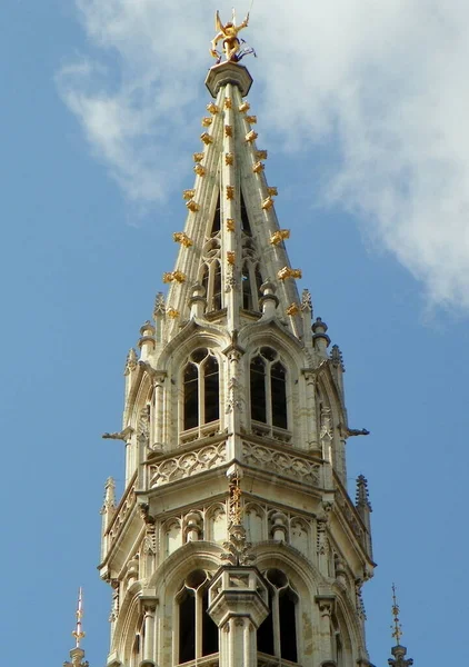Belgium, Brussels, Grand Place, Town Hall, the top of the bell tower