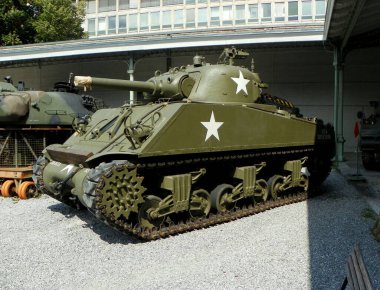 Belgium, Brussels, Park of the Fiftieth Anniversary (Cinquantenaire), Royal Museum of the Armed Forces and Military History, M4 Sherman 
