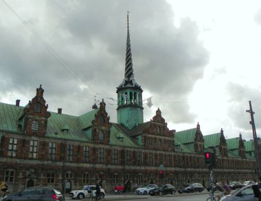 Denmark, Copenhagen, Bohrsgade, view of the Borsen