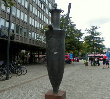 Denmark, Copenhagen, Axeltorv, street design (vase Neptun)