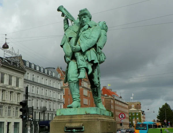 Denmark Copenhagen Andersens Blvd Monument Danish Soldier Period Danish Swedish — ストック写真