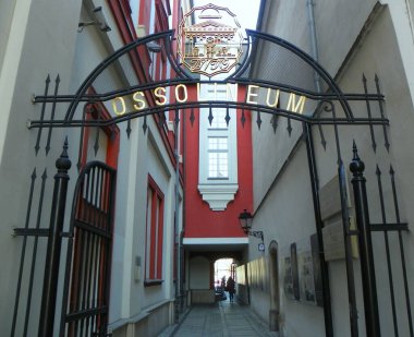 Polonya, Wroclaw, Ossolinsky sokağı, eski şehrin sokağı.