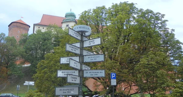 Polónia Cracóvia Rua Saint Gertrude Vista Wawel — Fotografia de Stock