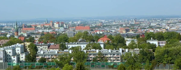 Polônia Cracóvia Vista Cidade Monte Cracóvia — Fotografia de Stock