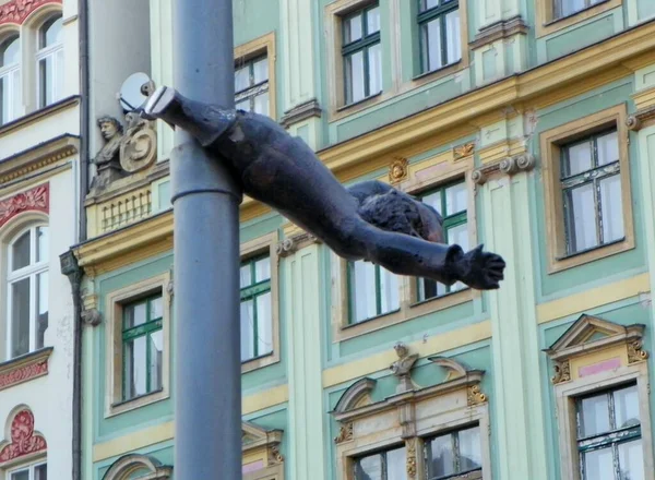 Polen Wroclaw Square Solna Bronzen Beeld Van Een Dwerg Slupnik — Stockfoto