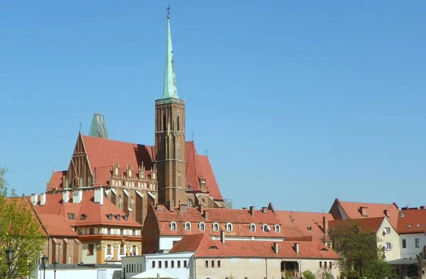 Polska Wrocław Kościół Krzyża — Zdjęcie stockowe