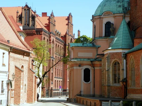 Polonya Wroclaw Tumski Adası Katedral Meydanı — Stok fotoğraf